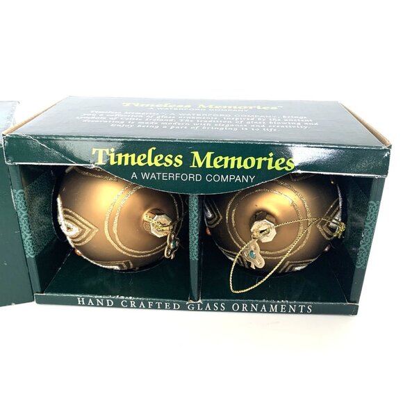 Waterford Timeless Memories Gold Silver Glitter Glass Ornaments Vintage 2003 - Picture 4 of 10